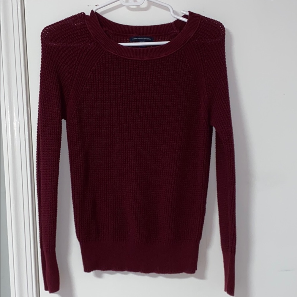 American Eagle Maroon Knitted Sweater